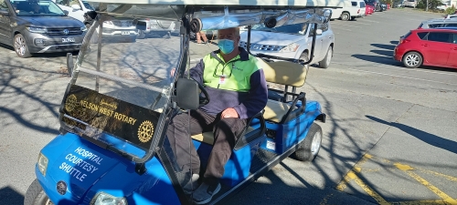 Dick Tout shuttle buggy driver