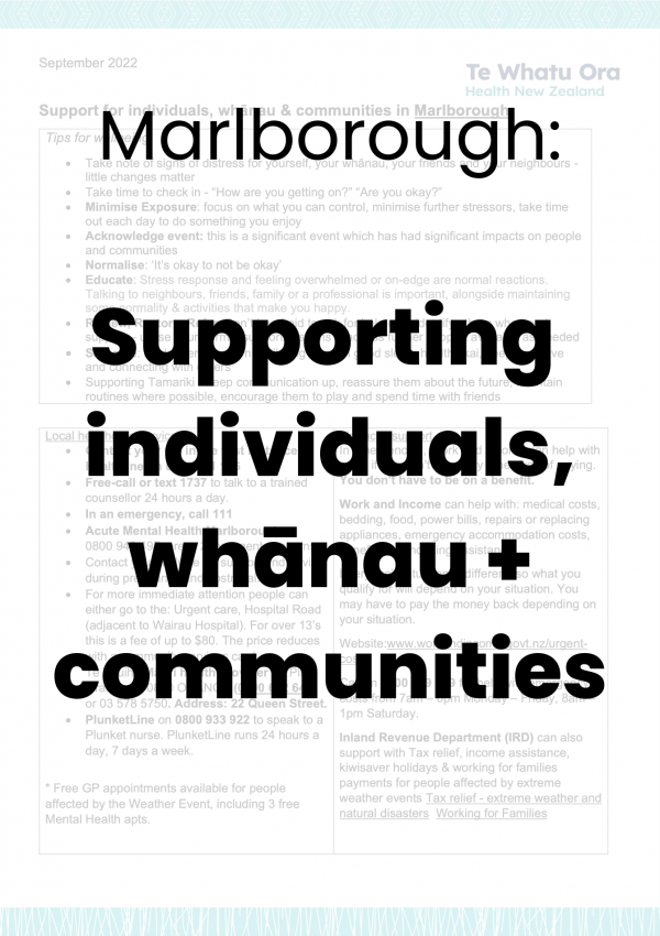 Marlborough Supporting individuals