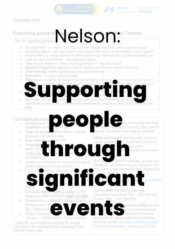 Nleson Supporting people through significant events